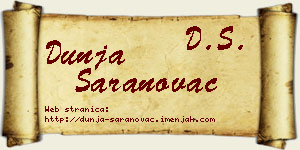 Dunja Saranovac vizit kartica